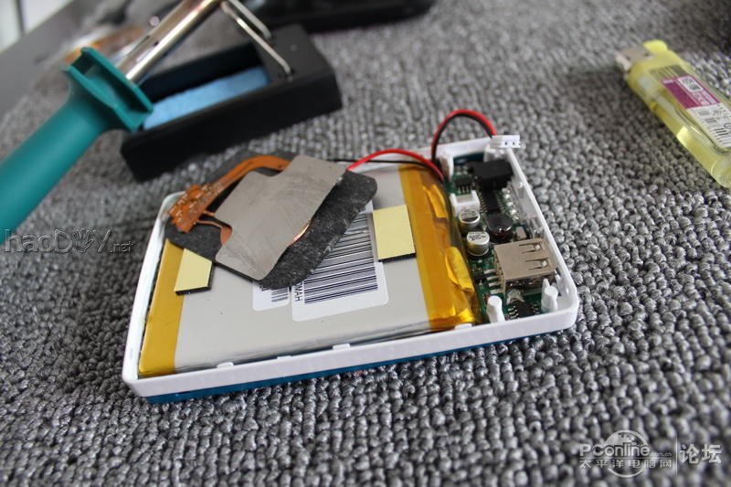 点击查看原图 折腾无止尽,DIY手机移动电源无线点金石充电