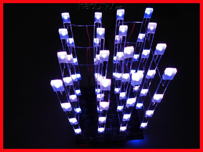 51单片机DIY制作套件4*4*4 led彩色光立方源代码视频