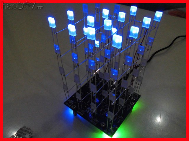 51单片机DIY制作套件4*4*4 led彩色光立方源代码视频