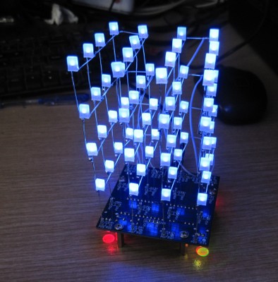 51单片机DIY制作套件4*4*4 led彩色光立方源代码视频
