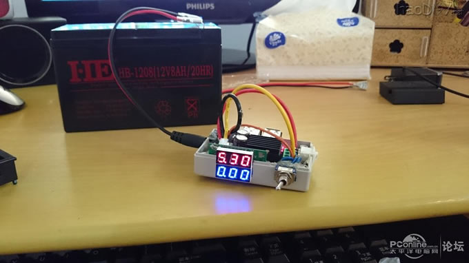 点击查看原图 嫌移动电源不给力?来大的才好玩 12v转降压5v数显手机充电器 视