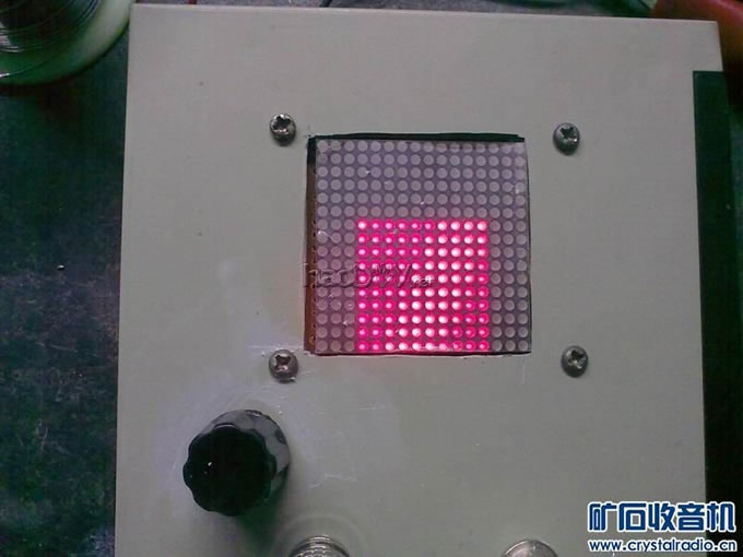 短接测试结果.jpg 用16*16点阵屏做了个465KHZ中频扫频仪