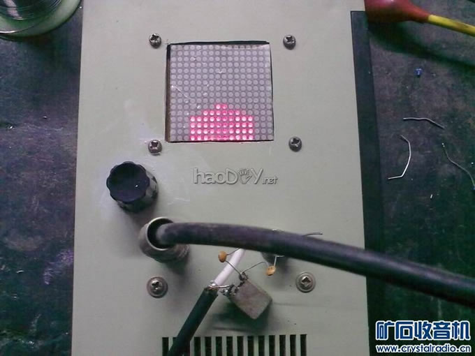 测试中周结果.jpg 用16*16点阵屏做了个465KHZ中频扫频仪