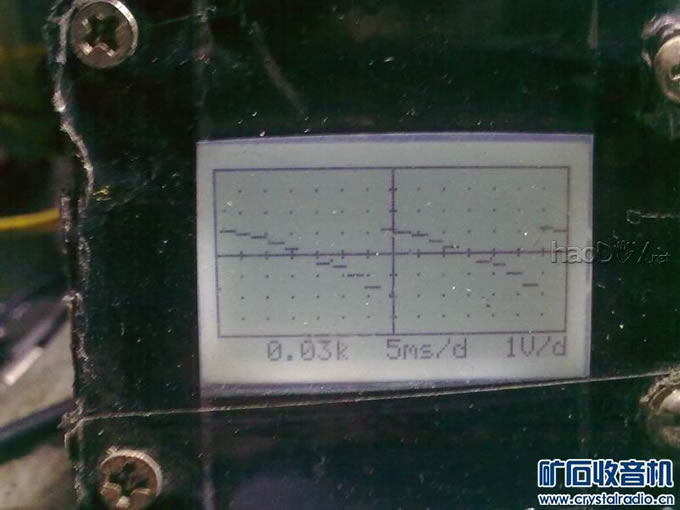 阶梯波形.jpg 用16*16点阵屏做了个465KHZ中频扫频仪