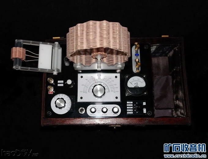 使用矿石时1.jpg 花蓝线圈便携式矿石收音机