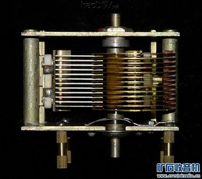 检波可变电容.jpg 花蓝线圈便携式矿石收音机