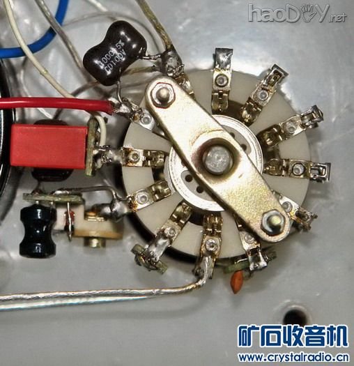 检波管(电路)选择开关.jpg 花蓝线圈便携式矿石收音机