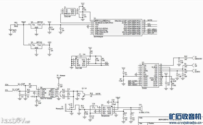 DIY数字FM收音机电路原理图.JPG DIY数字FM收音机电路原理图.JPG
