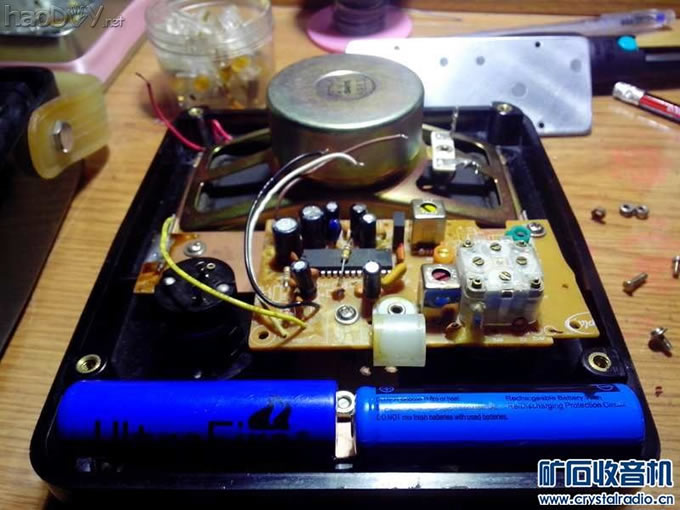 固定好内部结构图 MF500型万用表改造的收音机!!