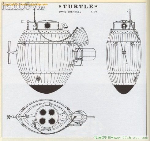 国外牛人做的老式潜艇模型“海龟号”. 国外牛人做的老式潜艇模型“海龟号”
