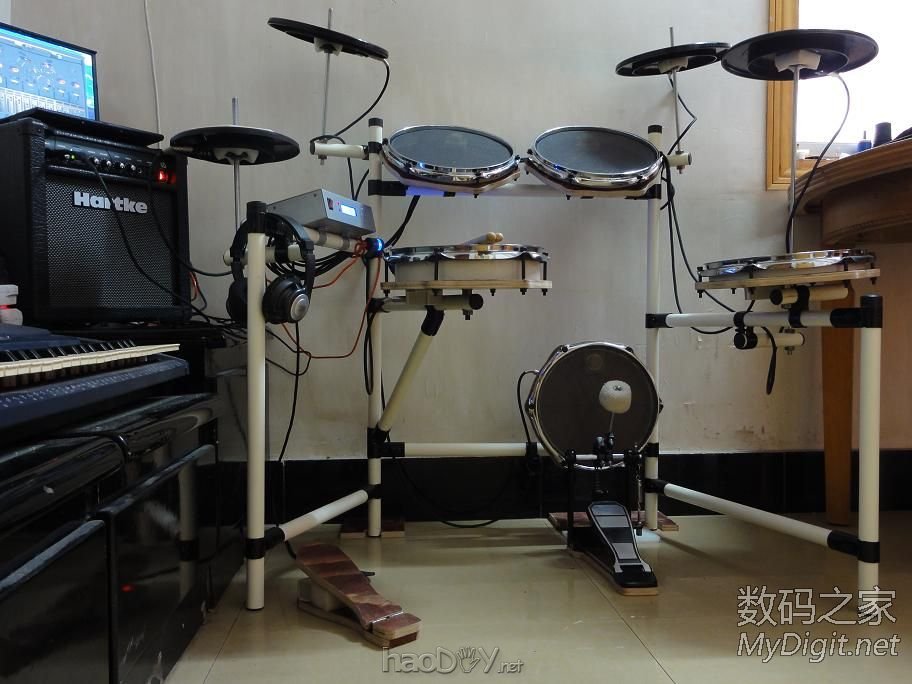 给女儿DIY的电鼓/架子鼓+MIDI触发转换器 视频