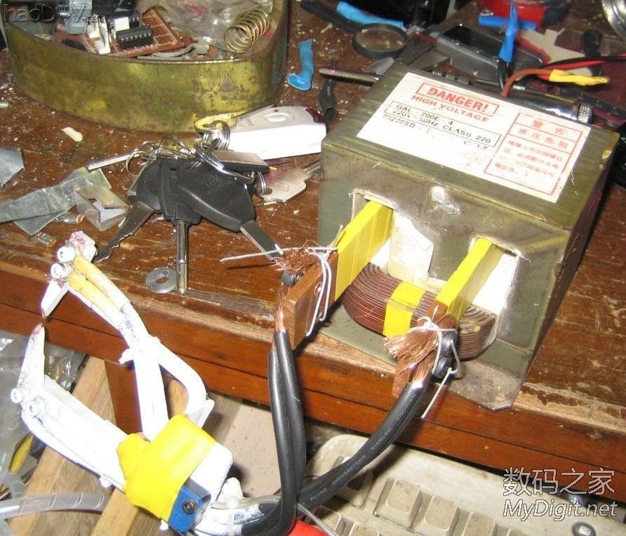 最廉价的点焊机,微波炉变压器+时间继电器