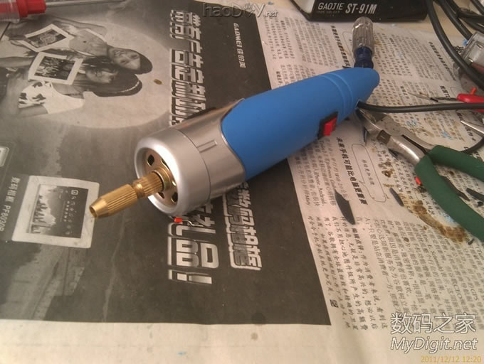 手电筒外壳自制小电钻