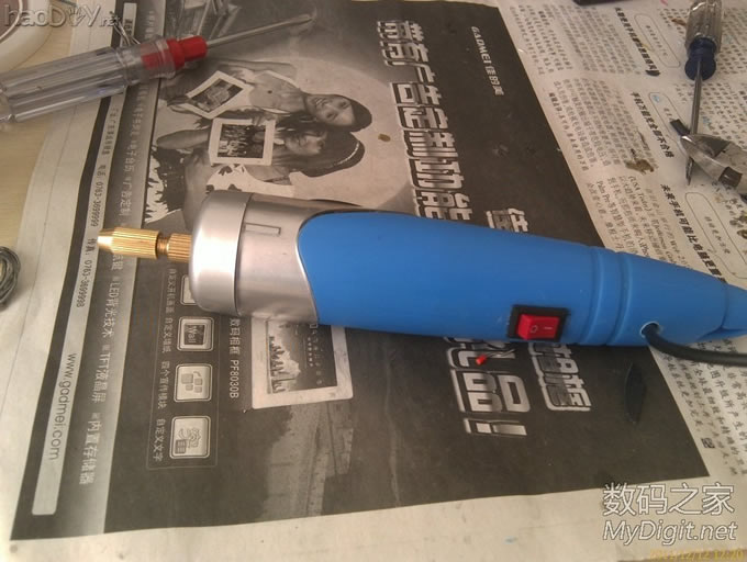 手电筒外壳自制小电钻