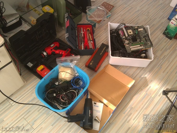 手电筒外壳自制小电钻