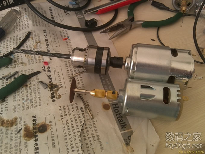 手电筒外壳自制小电钻