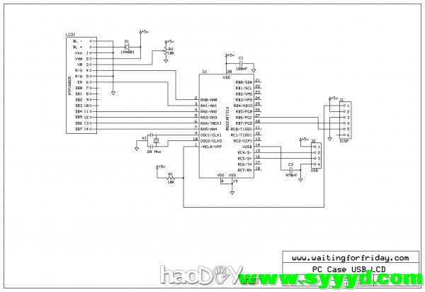 电脑机箱USB液晶,CPU 内存 时间信息usb2lcd