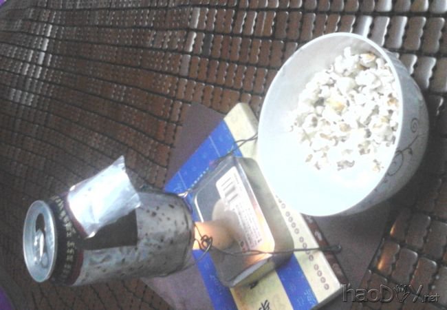 教你用一个易拉罐自制爆米花机