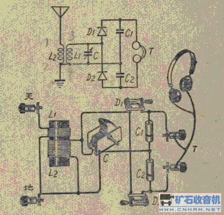 矿石收音机电路图及制法大全