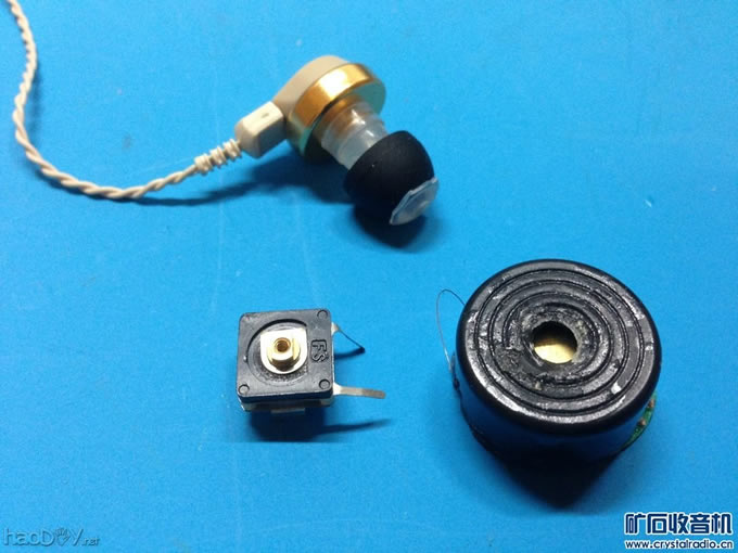 仿蓝牙耳机的一体化超小型矿石收音机