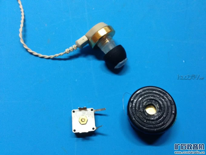 仿蓝牙耳机的一体化超小型矿石收音机