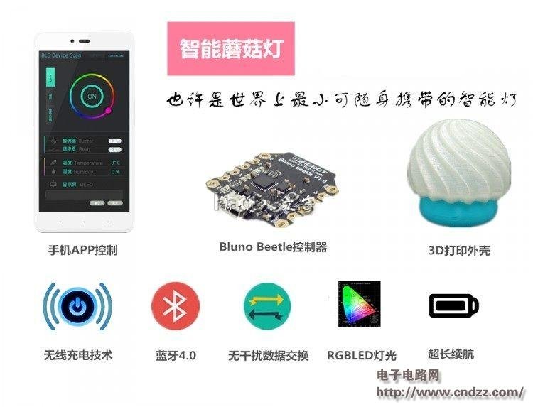 DIY可爱智能蘑菇灯,送女生的良品!