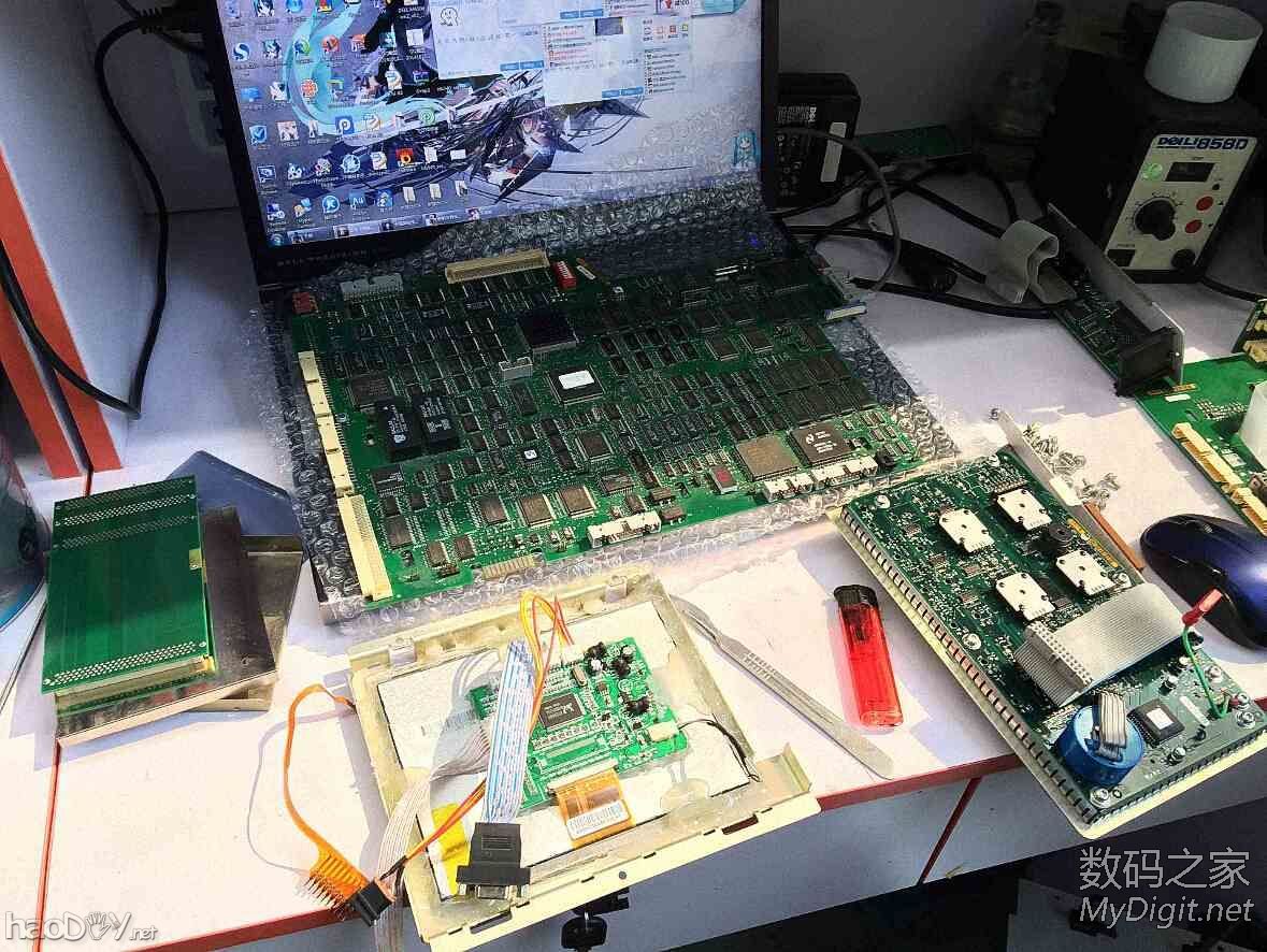 泰克数字示波器内置彩色CRT更换液晶屏图解(Tektronix TDS754C