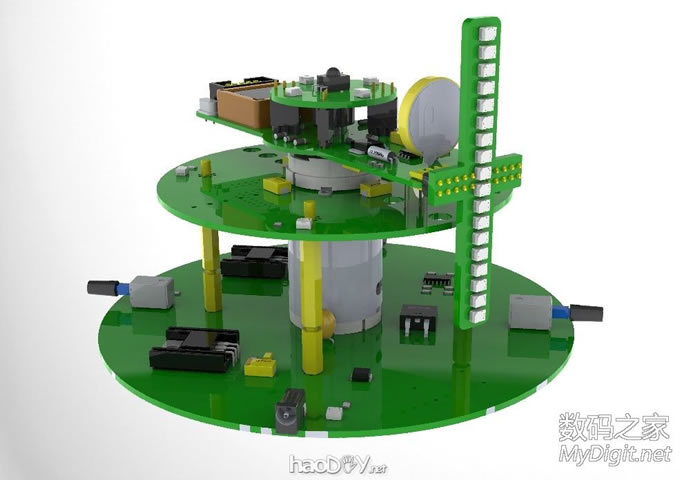VOP旋转LED显示屏DIY设计与制作(添加旋转供电原理与实物图) VOP旋转LED显示屏DIY设计与制作(添加旋转供电原理与实物图)