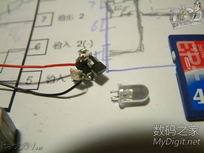 全部拆机贴片元件搭桥超mini呼吸灯,可能全论坛最小呼吸灯?