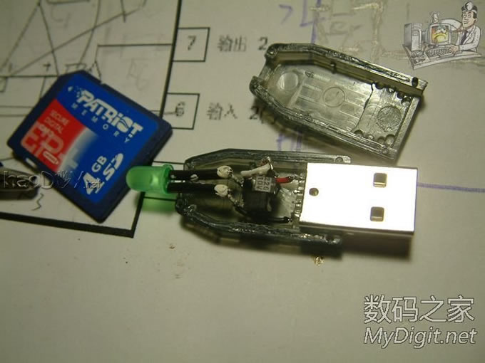 全部拆机贴片元件搭桥超mini呼吸灯,可能全论坛最小呼吸灯?