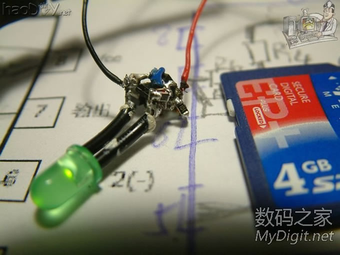 全部拆机贴片元件搭桥超mini呼吸灯,可能全论坛最小呼吸灯?