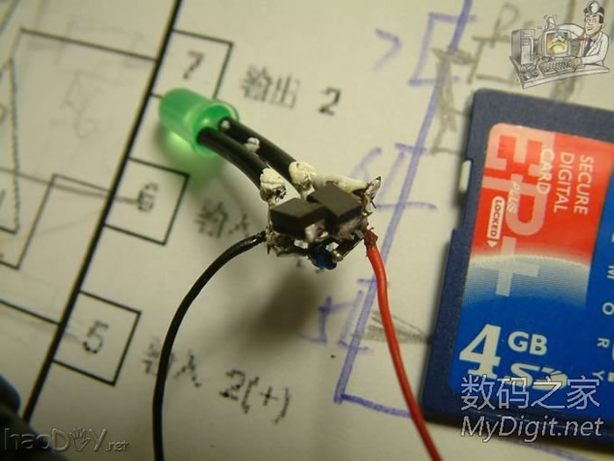 全部拆机贴片元件搭桥超mini呼吸灯,可能全论坛最小呼吸灯?