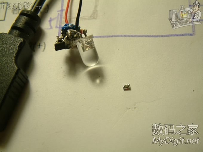 全部拆机贴片元件搭桥超mini呼吸灯,可能全论坛最小呼吸灯?