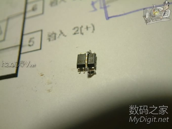 全部拆机贴片元件搭桥超mini呼吸灯,可能全论坛最小呼吸灯?