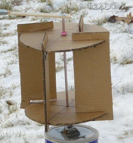 科技小制作-自制纸板风力涡轮机