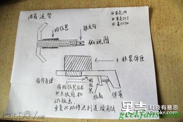 科技小制作-自制诸葛连弩