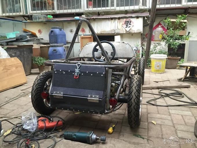 点击查看原图 超级奶爸,用两月时间为儿子设计制造专属老爷车