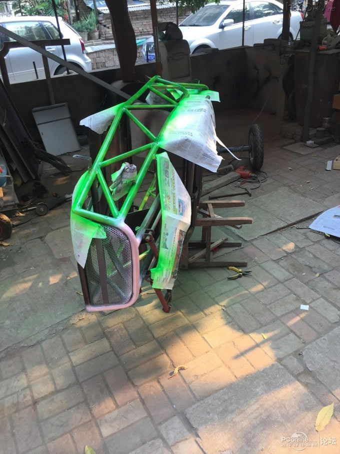 点击查看原图 超级奶爸,用两月时间为儿子设计制造专属老爷车