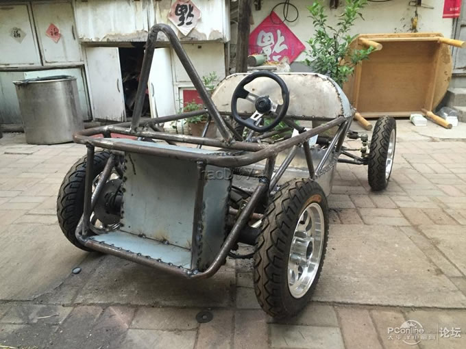 点击查看原图 超级奶爸,用两月时间为儿子设计制造专属老爷车