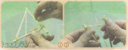 科技小制作-制作橡筋空气桨竞速小车