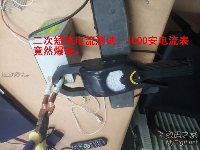 也diy个点焊机。次级竟然超过1000安爆表了