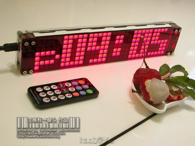 【DIY新作】LED点阵时钟.3种字体.4种动画.自动旋屏.GPS校时【附