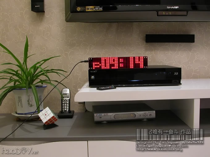 【DIY新作】LED点阵时钟.3种字体.4种动画.自动旋屏.GPS校时【附