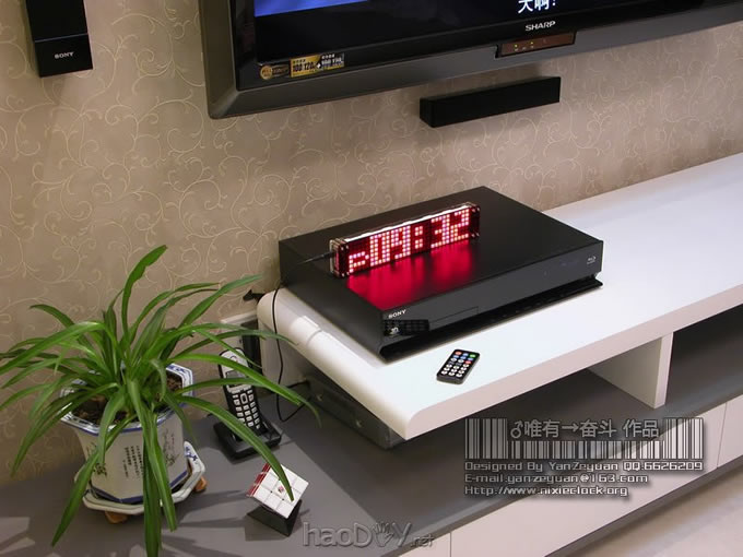 【DIY新作】LED点阵时钟.3种字体.4种动画.自动旋屏.GPS校时【附