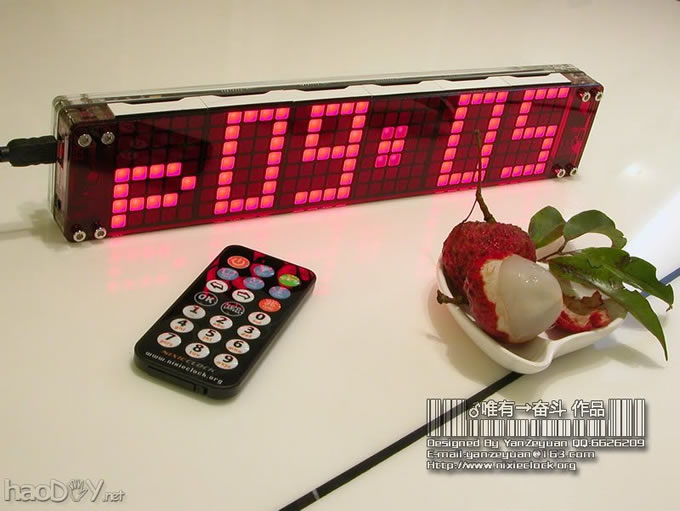 【DIY新作】LED点阵时钟.3种字体.4种动画.自动旋屏.GPS校时【附