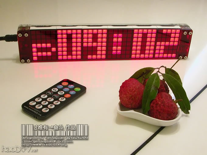 【DIY新作】LED点阵时钟.3种字体.4种动画.自动旋屏.GPS校时【附