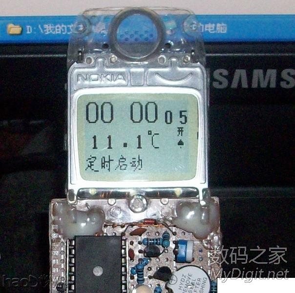 我也玩液晶~利用诺基亚3310显示屏做多功能温度计+闹钟 我也玩液晶~利用诺基亚3310显示屏做多功能温度计+闹钟