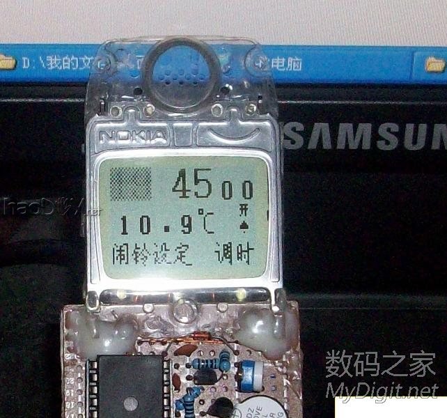 我也玩液晶~利用诺基亚3310显示屏做多功能温度计+闹钟 我也玩液晶~利用诺基亚3310显示屏做多功能温度计+闹钟