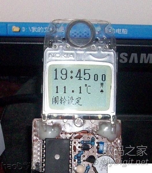 我也玩液晶~利用诺基亚3310显示屏做多功能温度计+闹钟 我也玩液晶~利用诺基亚3310显示屏做多功能温度计+闹钟