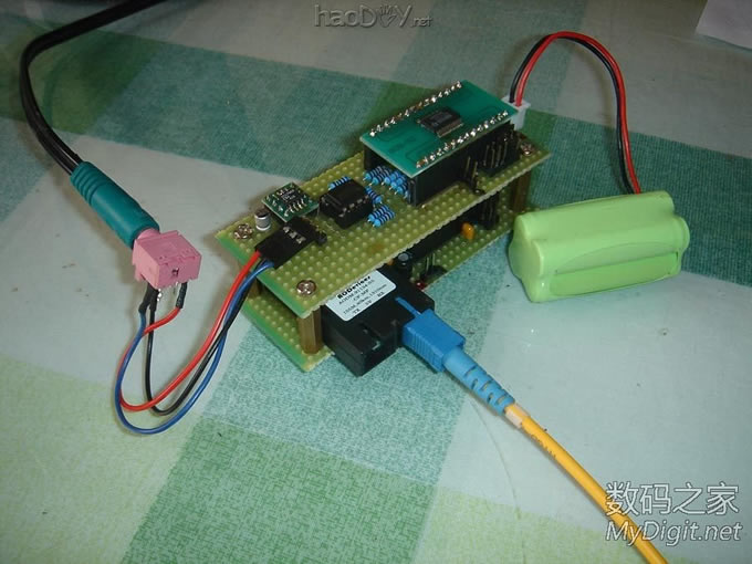 自制光纤解码器试验成功 自制光纤解码器试验成功